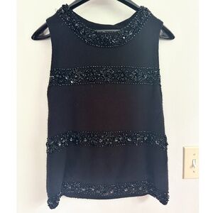 J. Crew Black Cashmere Jeweled Blouse, Size XS